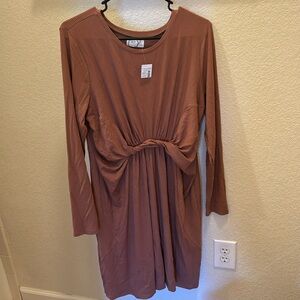 Brown long sleeve dress